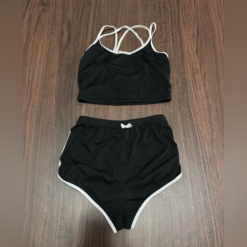 Crisscross Back Cami Top & Shorts Women Size S